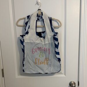 Stylish Striped Tote Bag with Fun Print